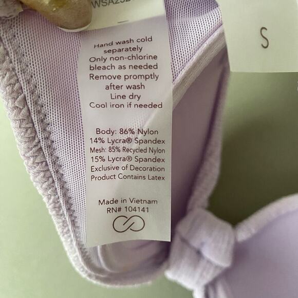 Calia sz S lavander padded bikini top NWT - Picture 8 of 9